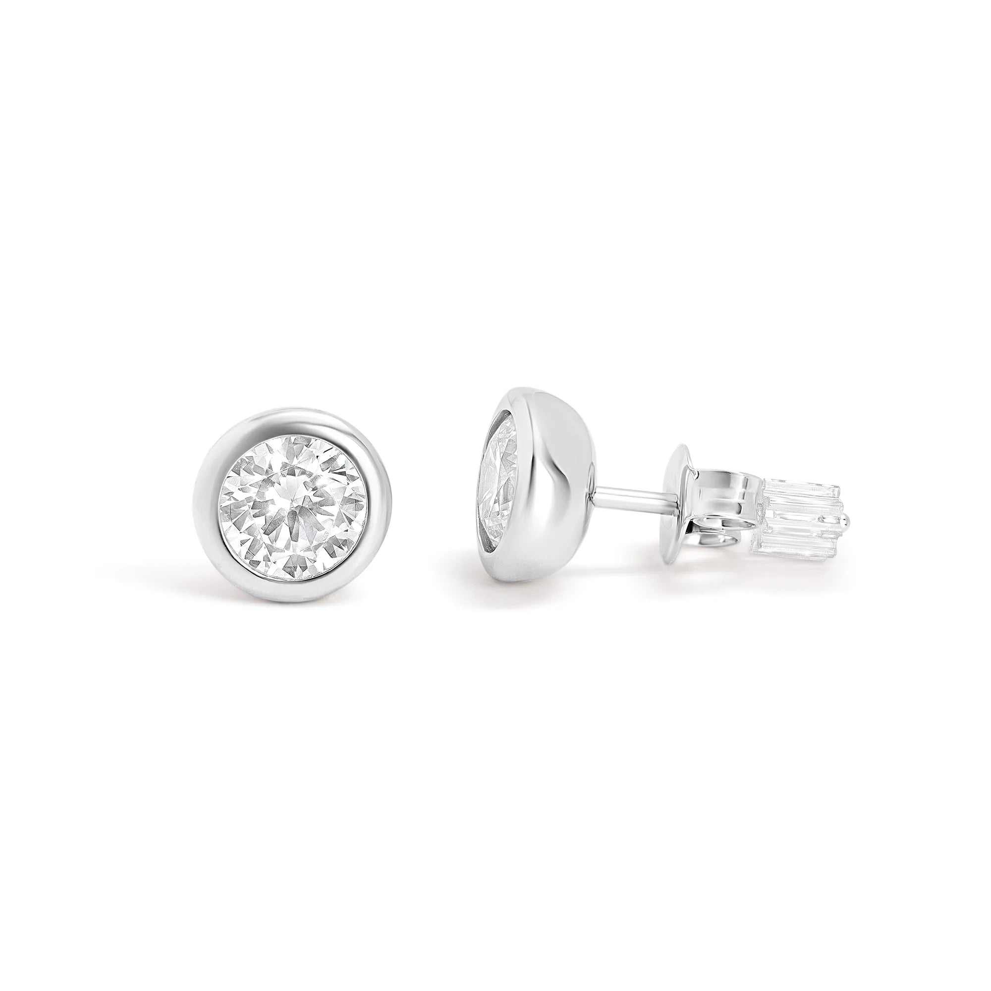 Bezel Studs Earrings