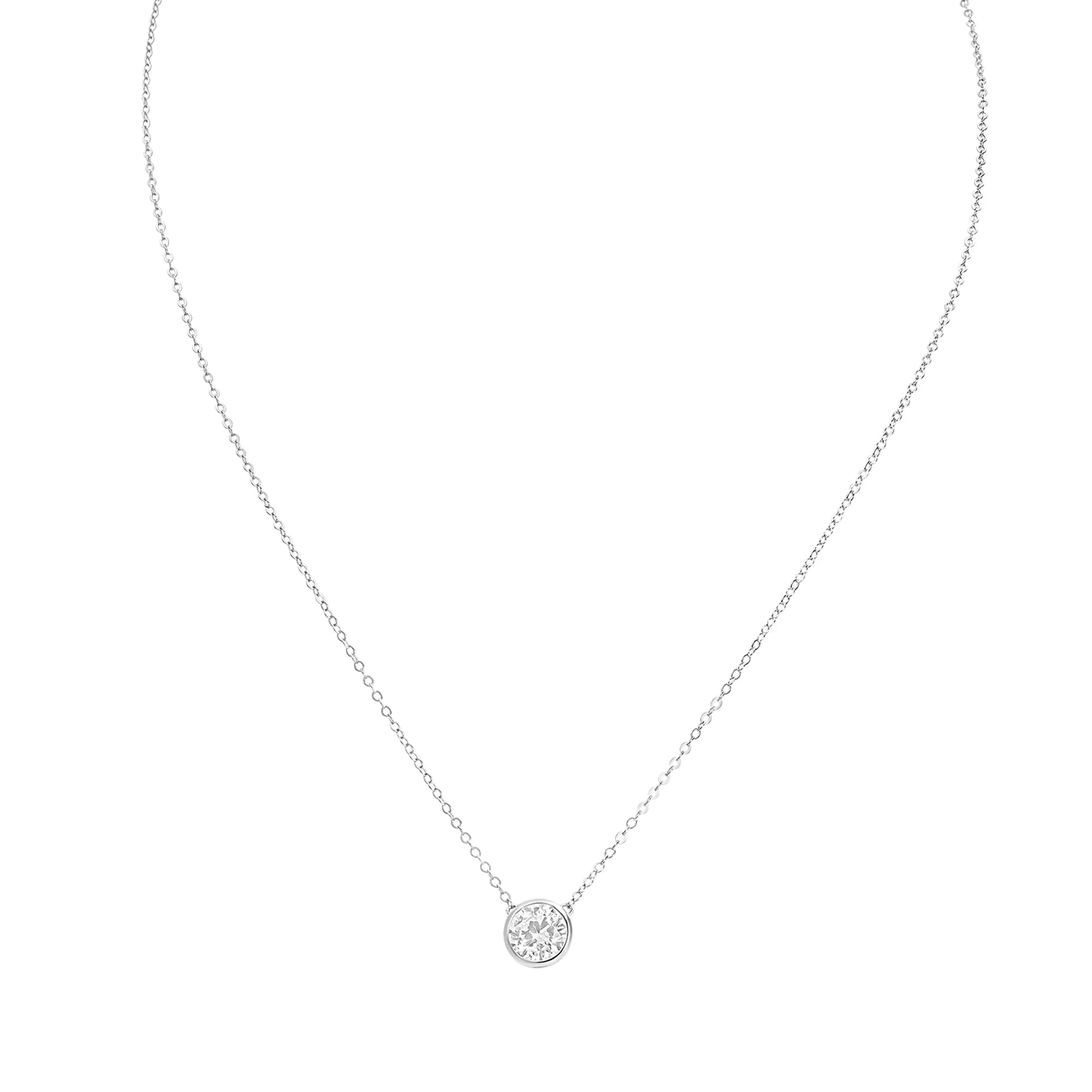 Bezel Solitaire Stud Necklace