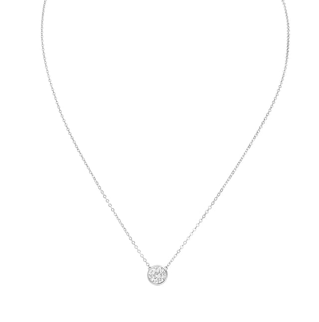 Bezel Solitaire Stud Necklace