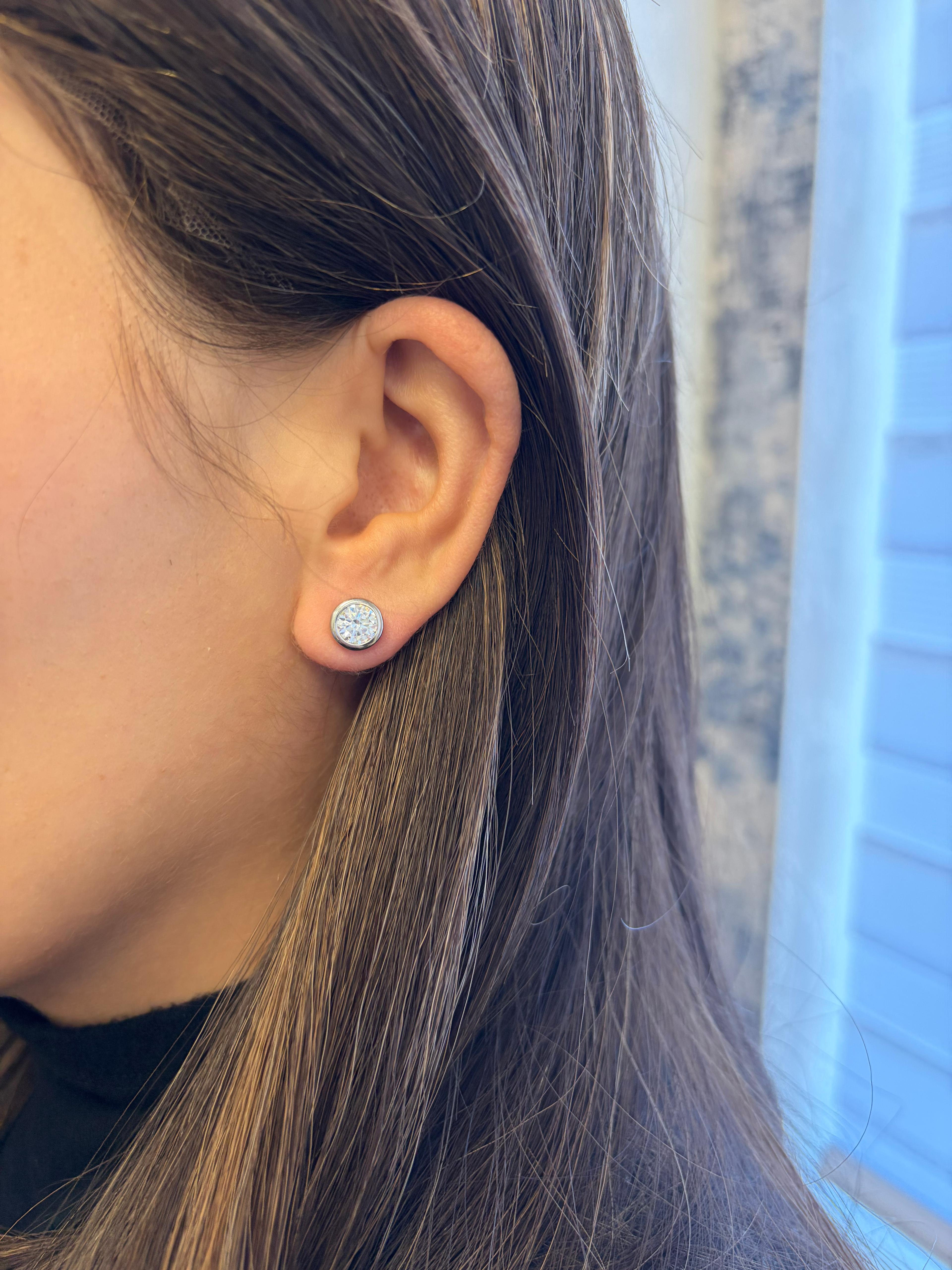 Bezel Studs Earrings