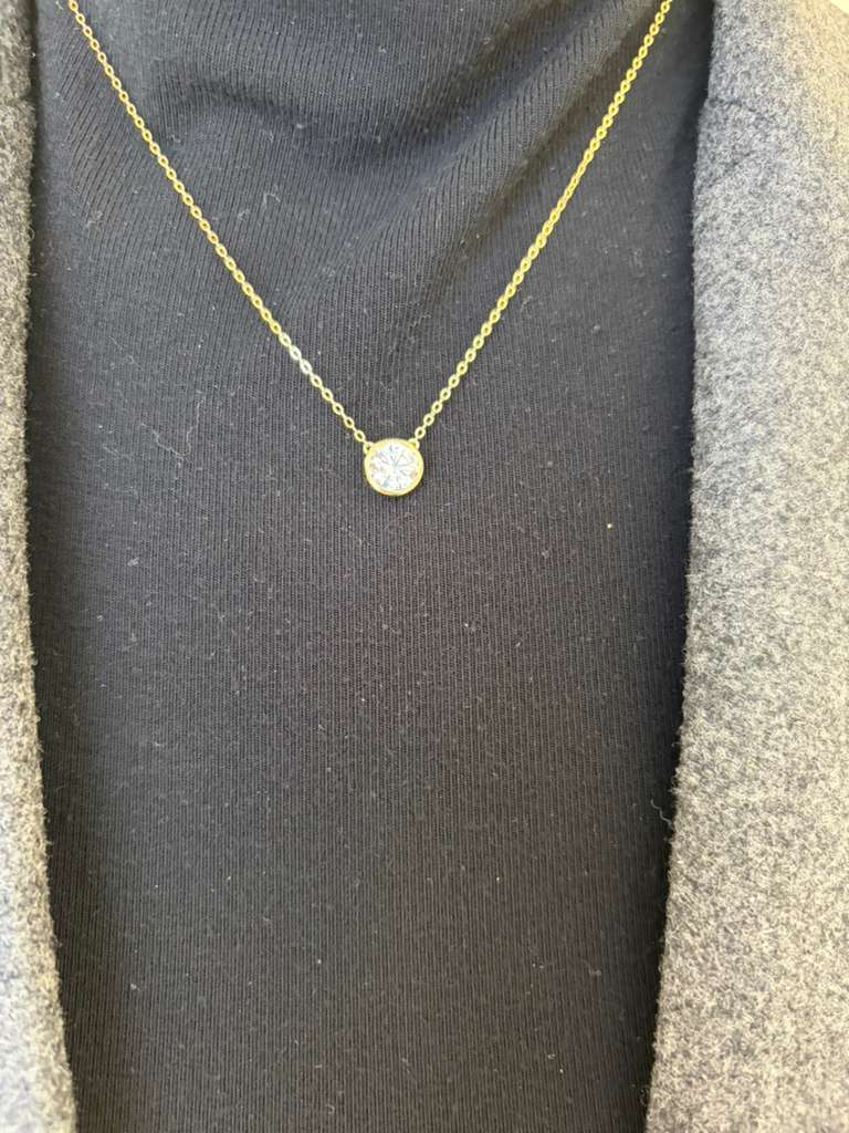 Bezel Solitaire Stud Necklace