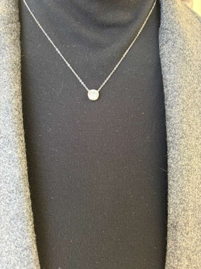 Bezel Solitaire Stud Necklace