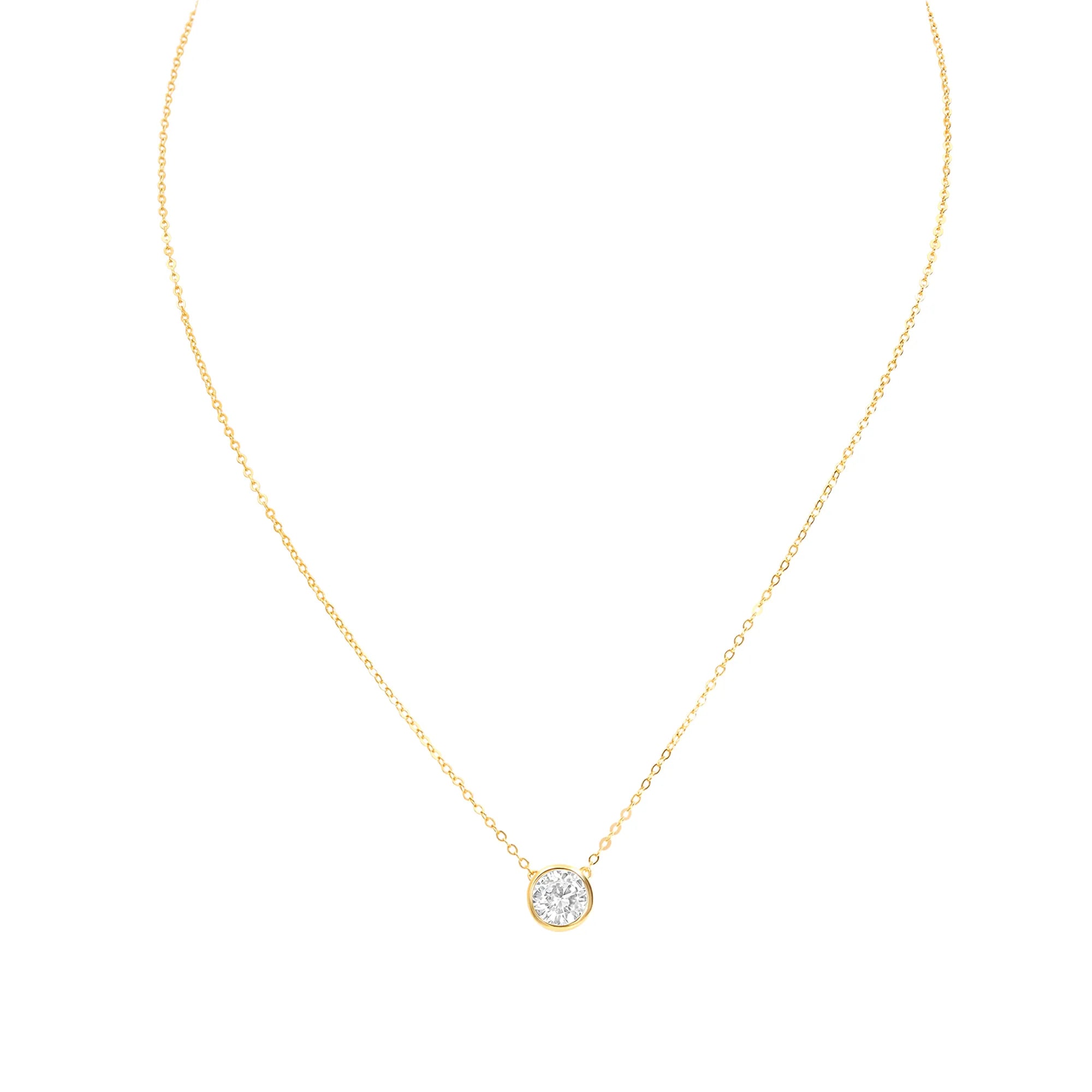 Bezel Solitaire Stud Necklace