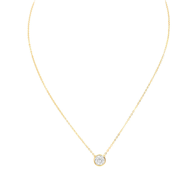 Bezel Solitaire Stud Necklace