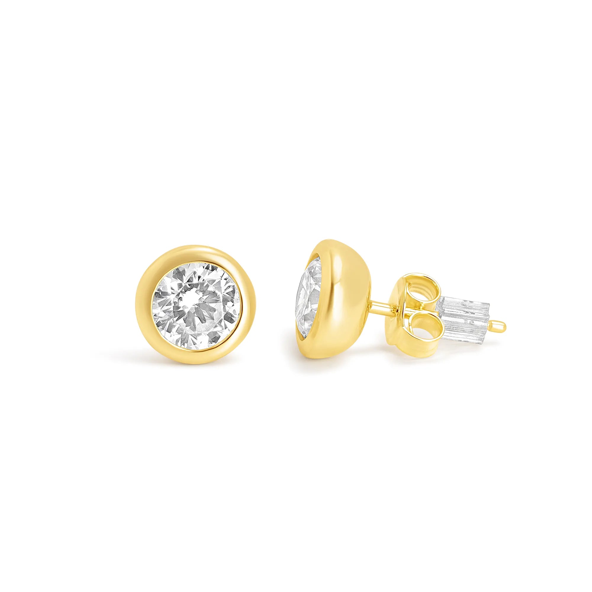 Bezel Studs Earrings